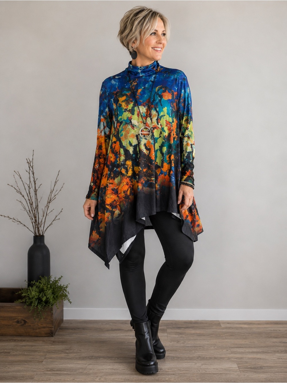 Colorful Tie-Dye Top with Abstract Swirl Pattern